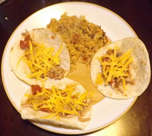 last Sundays' street style tacos with spanish rice